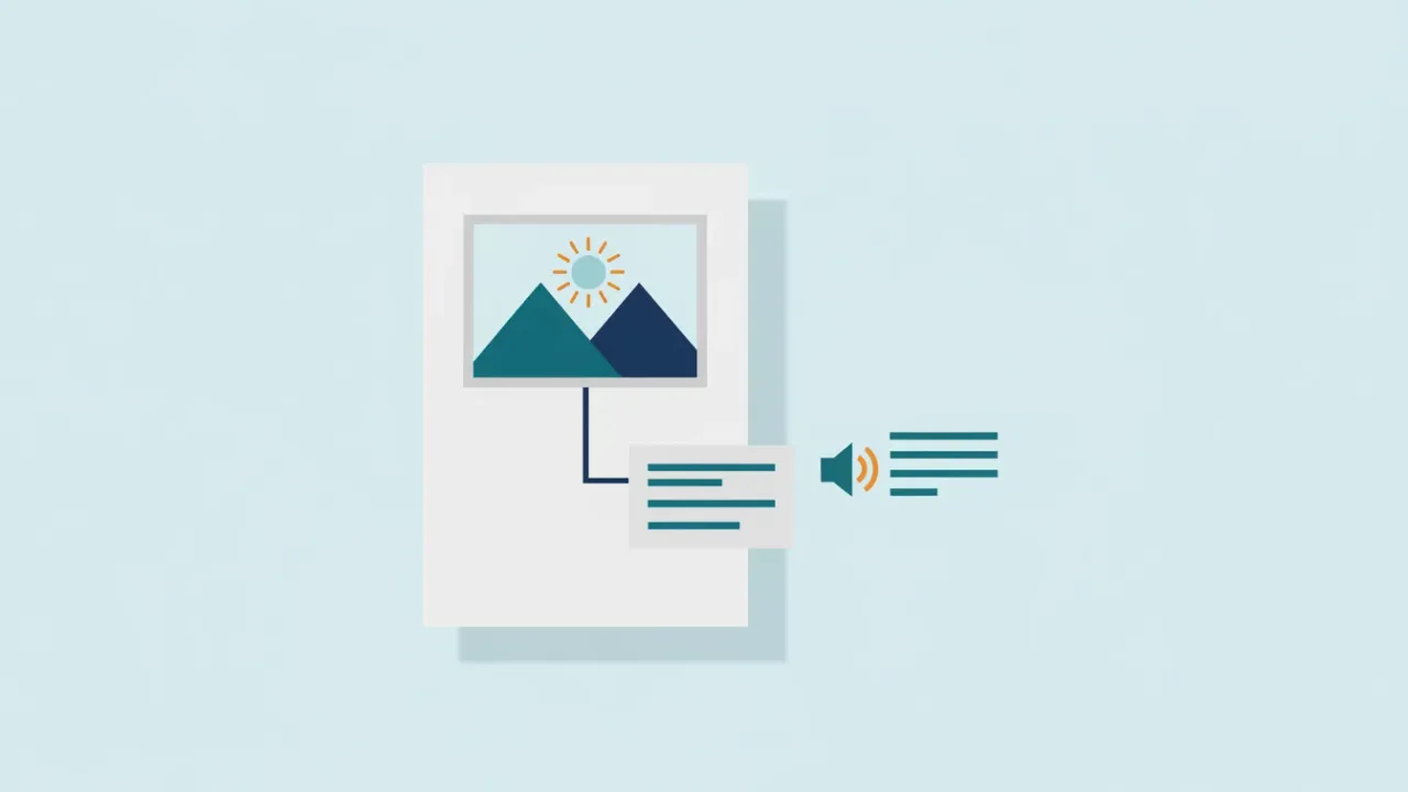 A picture on a document with a short description label that a screen reader reads aloud