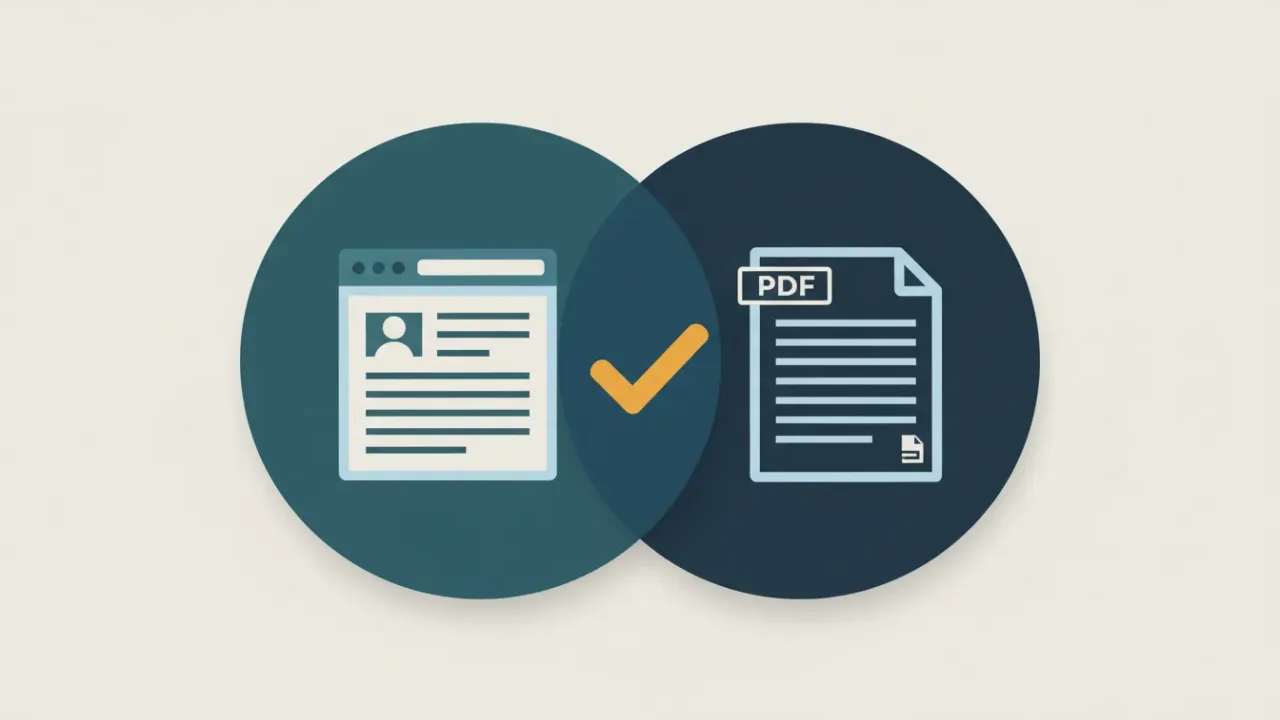 A Venn diagram where web page and PDF accessibility standards overlap