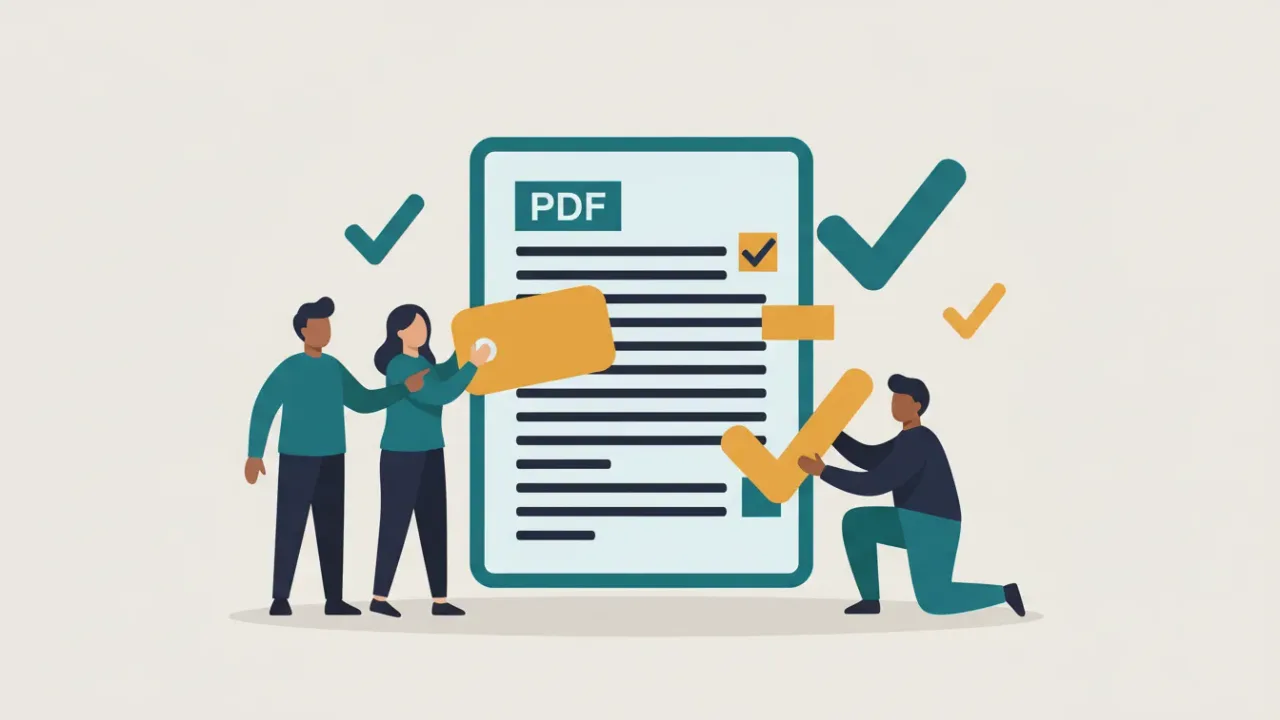 Three people working together to make a large document accessible